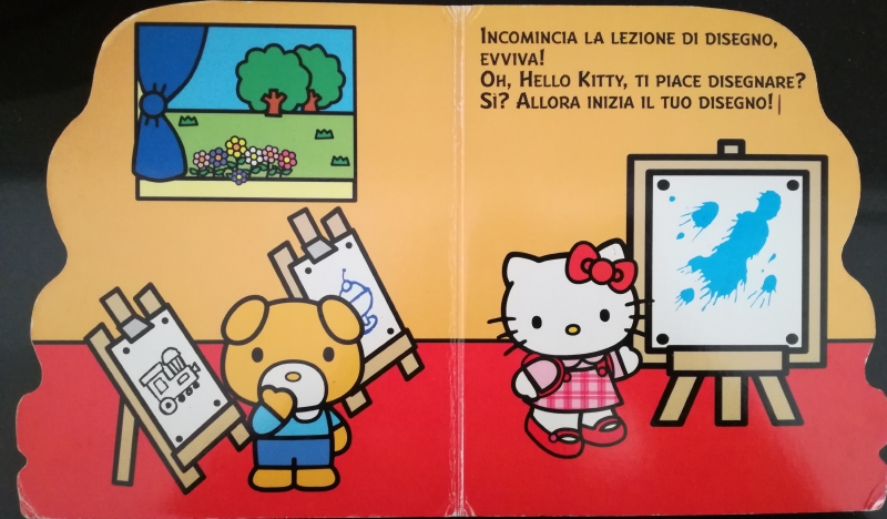 libri per bambini a scuola con hello kitty