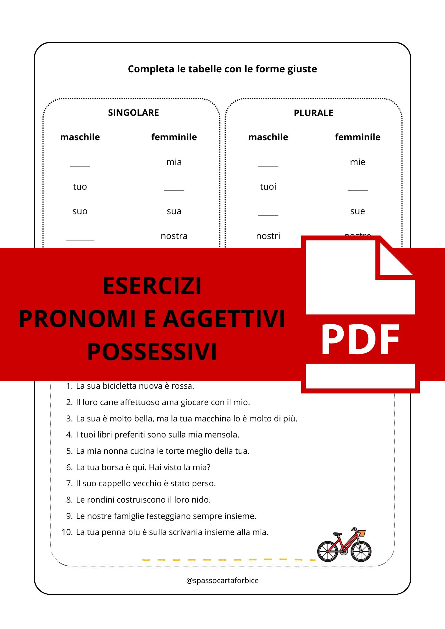 possessivi aggettivi e pronomi