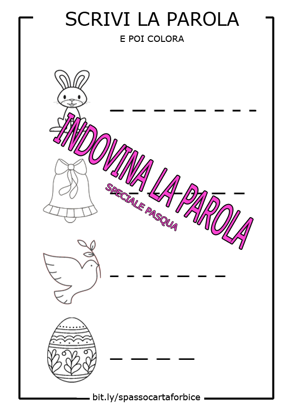 indovina la parola tema Pasqua