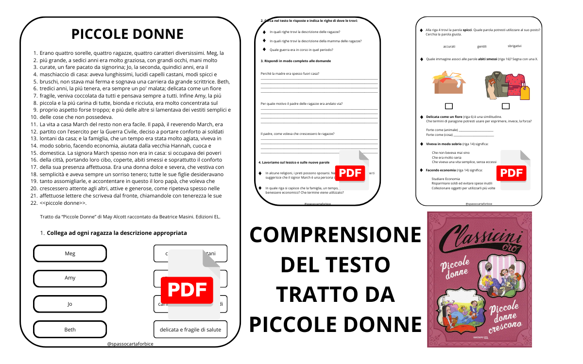 Comprensione del testo e lessico piccole donne