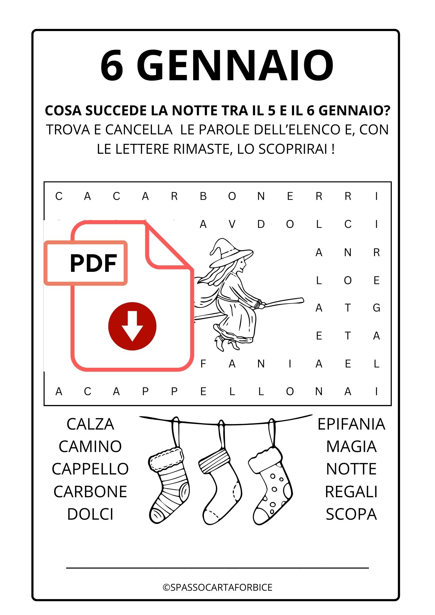 trova la parola befana